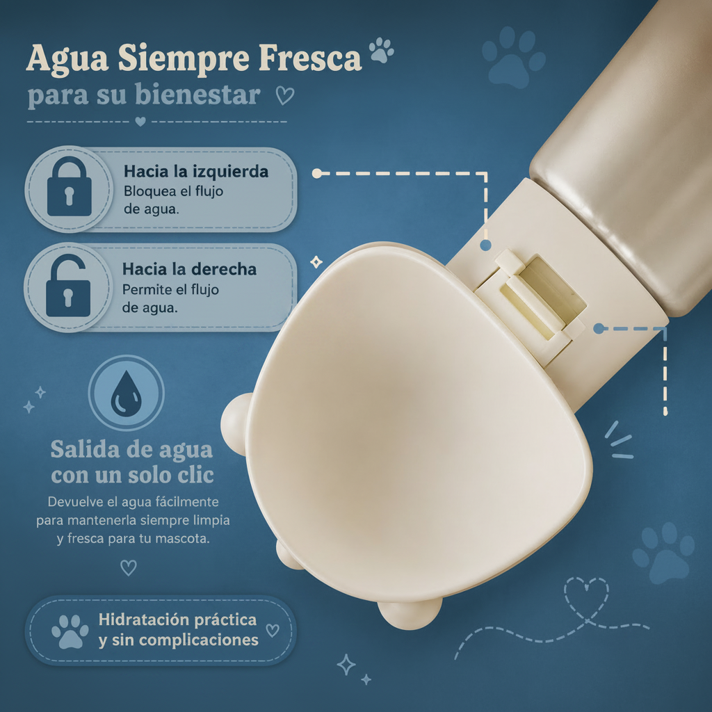 Botella Portátil 2 en 1 para Mascotas