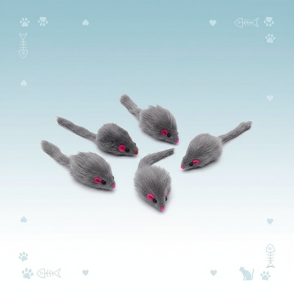 5PCS Plush Simulation Mouse Cat Toys Pet Teasing Interactive Toys Colorful Simulation Mouse Toys Cat Fun Toys Gifts Pet Supplies