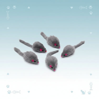 5PCS Plush Simulation Mouse Cat Toys Pet Teasing Interactive Toys Colorful Simulation Mouse Toys Cat Fun Toys Gifts Pet Supplies
