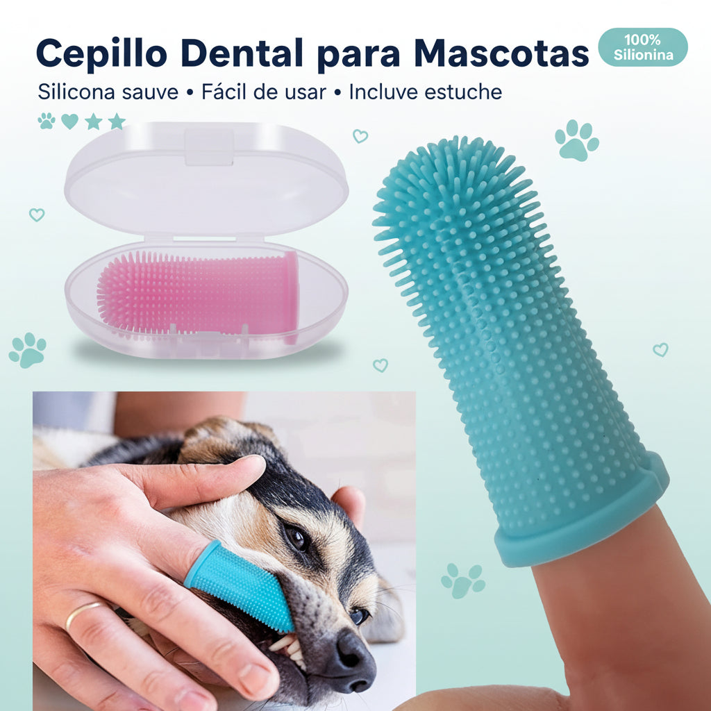 Pet Finger Toothbrush Kit Non-Toxic Silicone Dental Cleaning Tool for Dogs Cats Puppies Tartar Removal Bad Breath Care Cleaning