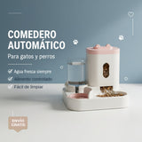 Ee2 in 1 Gravity Pet Feeder Water Dispenser Strike,Automatic Cat Dog Food Water Bowl Basin Dogs Pet Supplies