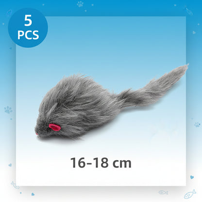 5PCS Plush Simulation Mouse Cat Toys Pet Teasing Interactive Toys Colorful Simulation Mouse Toys Cat Fun Toys Gifts Pet Supplies