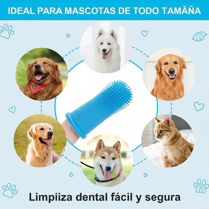 Pet Finger Toothbrush Kit Non-Toxic Silicone Dental Cleaning Tool for Dogs Cats Puppies Tartar Removal Bad Breath Care Cleaning