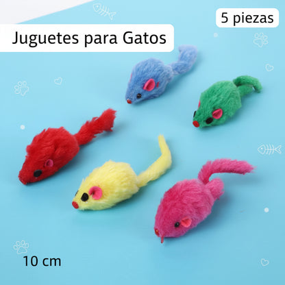 5PCS Plush Simulation Mouse Cat Toys Pet Teasing Interactive Toys Colorful Simulation Mouse Toys Cat Fun Toys Gifts Pet Supplies