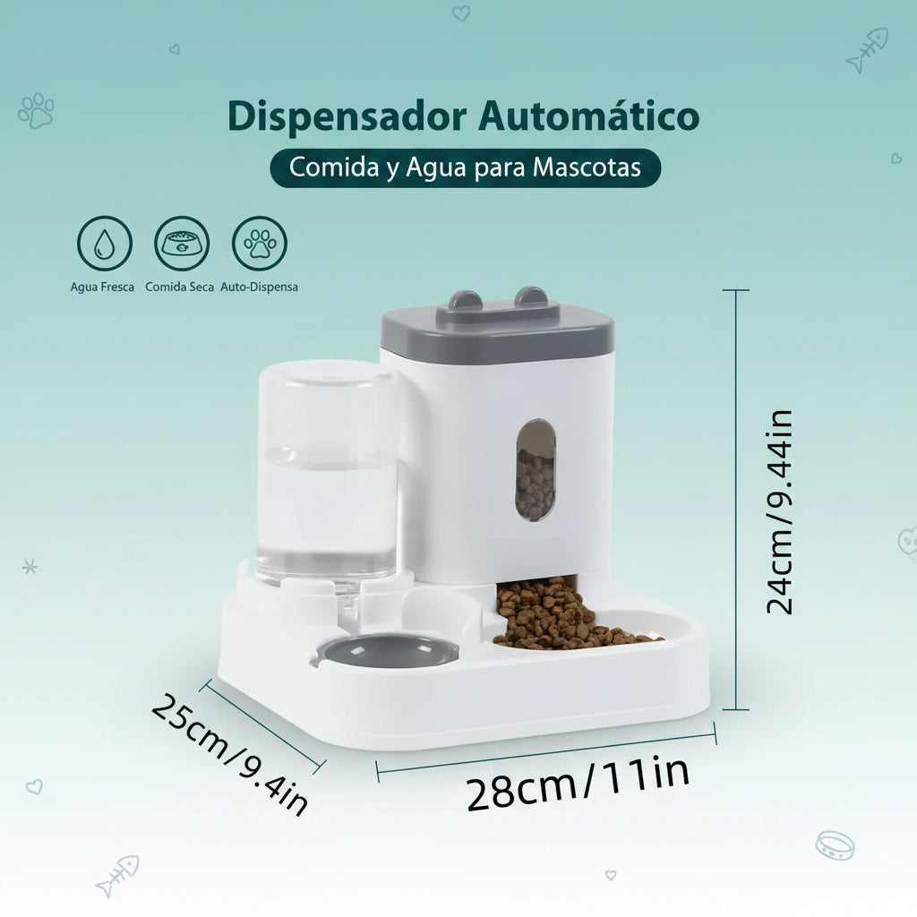 Ee2 in 1 Gravity Pet Feeder Water Dispenser Strike,Automatic Cat Dog Food Water Bowl Basin Dogs Pet Supplies