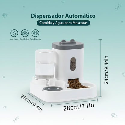 Ee2 in 1 Gravity Pet Feeder Water Dispenser Strike,Automatic Cat Dog Food Water Bowl Basin Dogs Pet Supplies