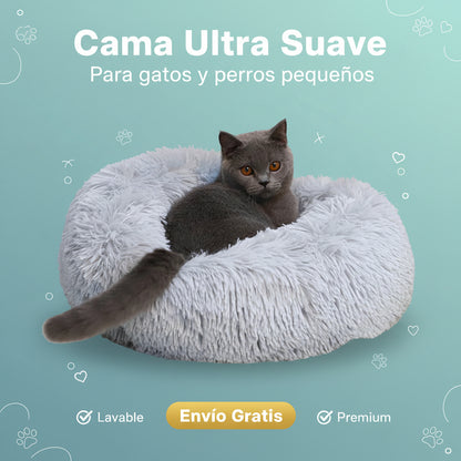 Cat Bed, Cat Beds for Indoor Cats Washable, Orthopedic Soft Fluffy round Calming Pet Bed for Small Cat, Small Cat Beds & Furniture