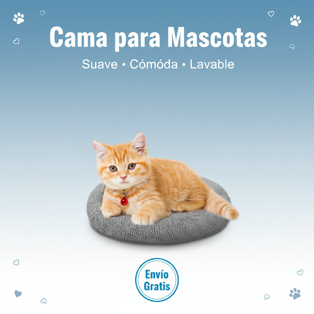 Cat Bed, Cat Beds for Indoor Cats Washable, Orthopedic Soft Fluffy round Calming Pet Bed for Small Cat, Small Cat Beds & Furniture