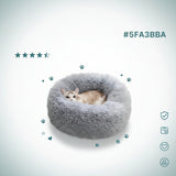 Cats Beds for Indoor Cats - Cats Bed Washable 15.7 Inches, Dog Beds for Small Dogs, anti Anxiety round Long Velvet Furry Cats Bed, Thick Bottom, Winter Supplies(Gray)