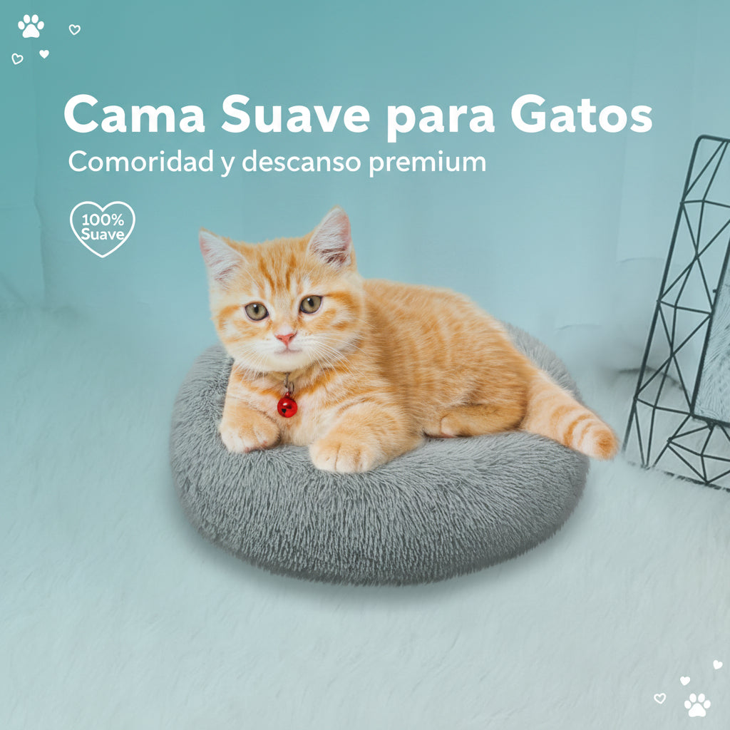 Cat Bed, Cat Beds for Indoor Cats Washable, Orthopedic Soft Fluffy round Calming Pet Bed for Small Cat, Small Cat Beds & Furniture