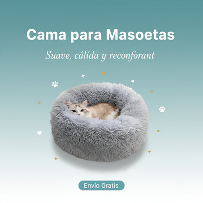 Cats Beds for Indoor Cats - Cats Bed Washable 15.7 Inches, Dog Beds for Small Dogs, anti Anxiety round Long Velvet Furry Cats Bed, Thick Bottom, Winter Supplies(Gray)