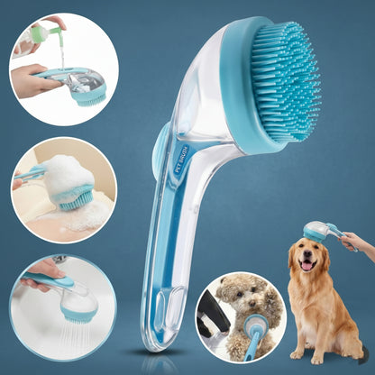 Cepillo Baño Perro Gato Pulguitas Dispensador De Jabon