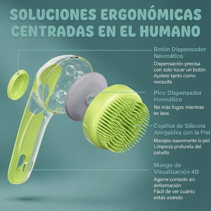 Cepillo Baño Perro Gato Pulguitas Dispensador De Jabon