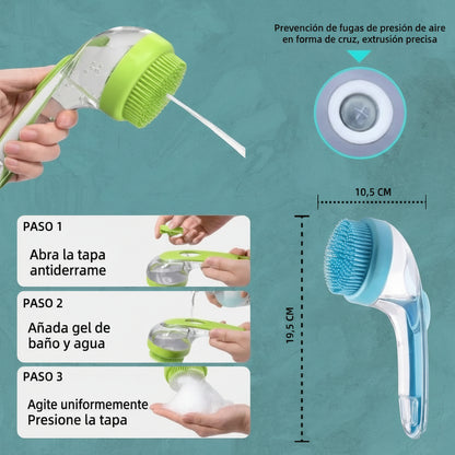 Cepillo Baño Perro Gato Pulguitas Dispensador De Jabon