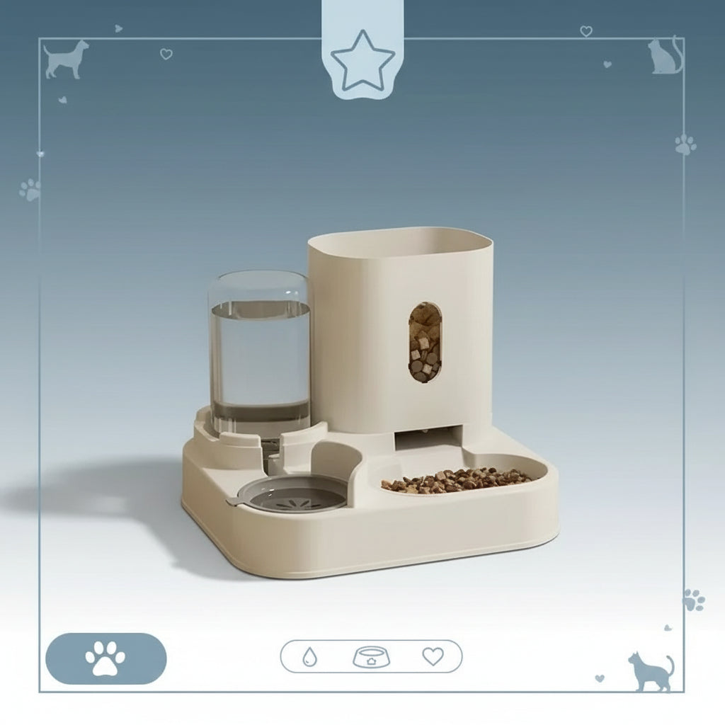Ee2 in 1 Gravity Pet Feeder Water Dispenser Strike,Automatic Cat Dog Food Water Bowl Basin Dogs Pet Supplies