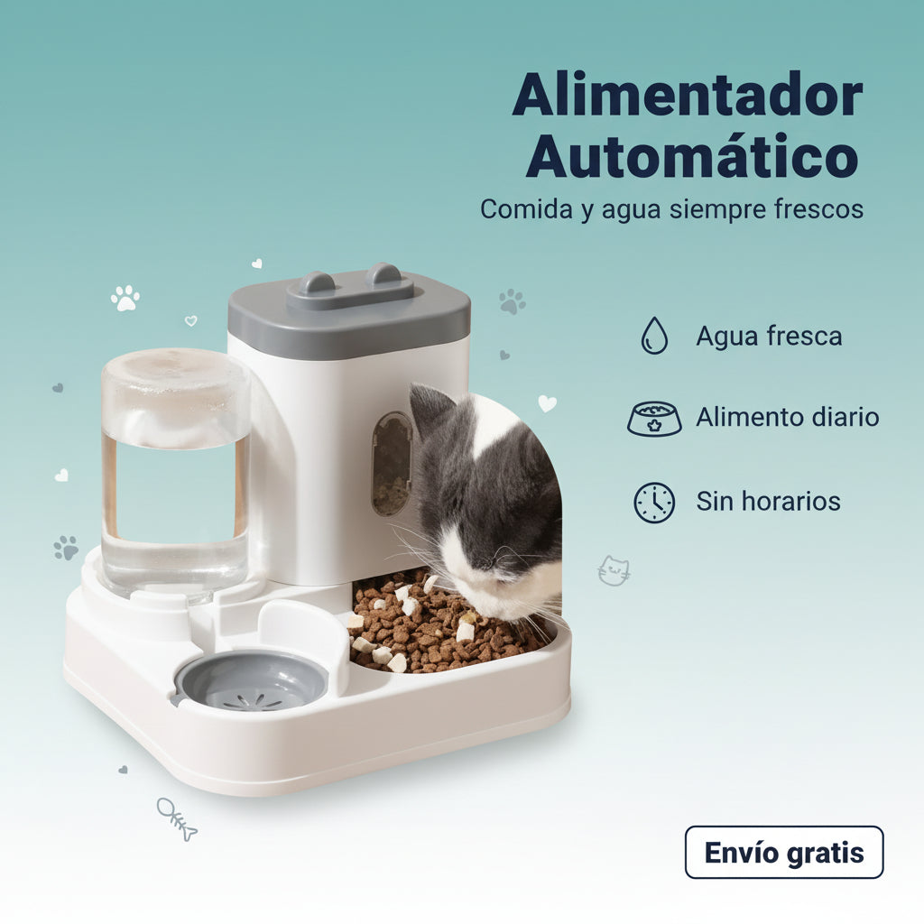 Ee2 in 1 Gravity Pet Feeder Water Dispenser Strike,Automatic Cat Dog Food Water Bowl Basin Dogs Pet Supplies