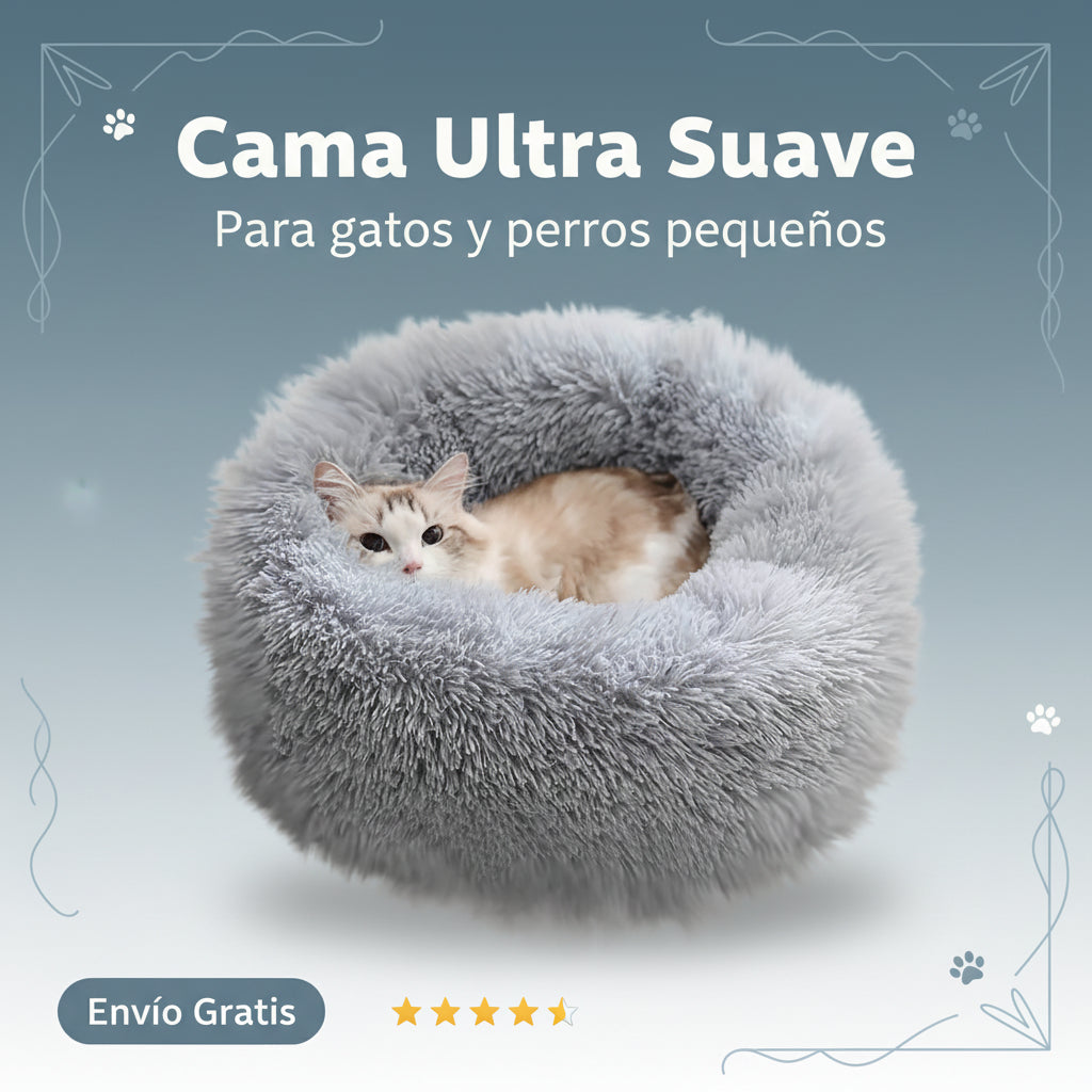 Cats Beds for Indoor Cats - Cats Bed Washable 15.7 Inches, Dog Beds for Small Dogs, anti Anxiety round Long Velvet Furry Cats Bed, Thick Bottom, Winter Supplies(Gray)