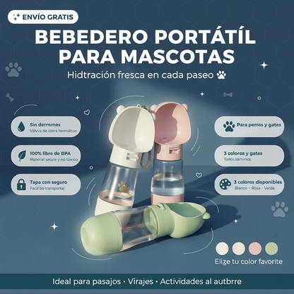 Botella Portátil 2 en 1 para Mascotas