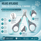 Cortaúñas de Acero Inoxidable para Perros con Lima Incluida