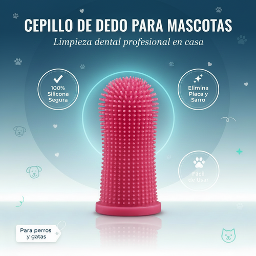 Kit de Cepillo Dental de Silicona para Mascotas