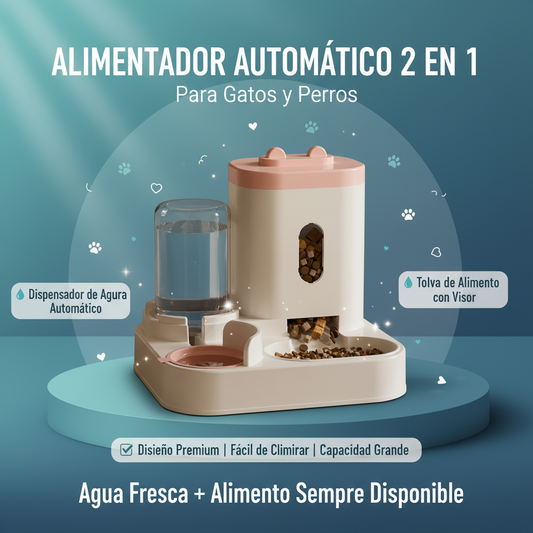 Comedero y Bebedero Automático 2 en 1