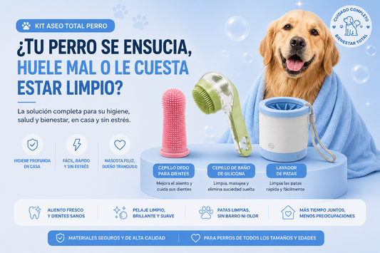 Kit Aseo Total Perro 🐶 — Baño + Patas + Dientes