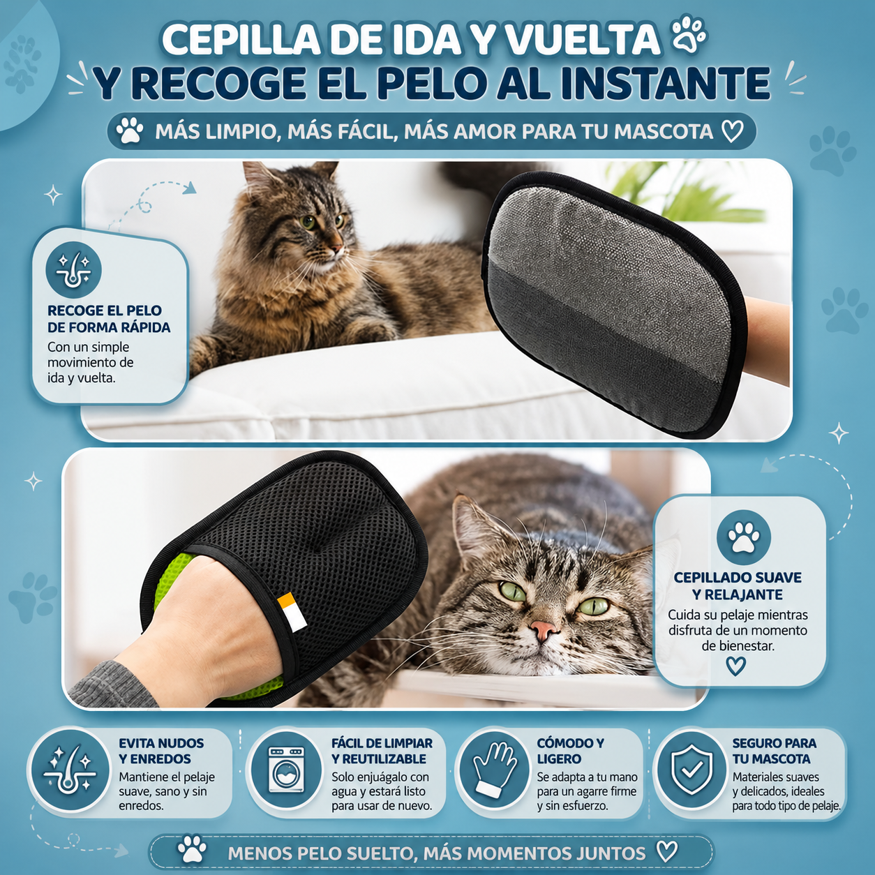 Guante Removedor de Pelo para Mascotas