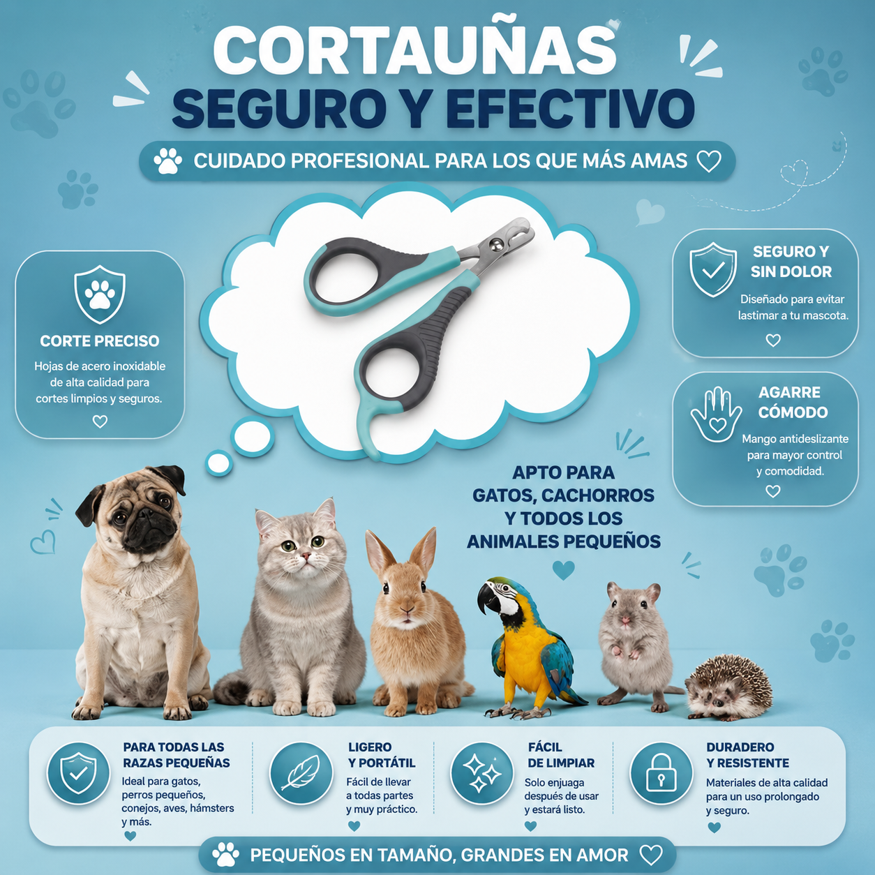 Corta Uñas Para Perros Recortadoras Mascotas Herramienta Todos Los Perros