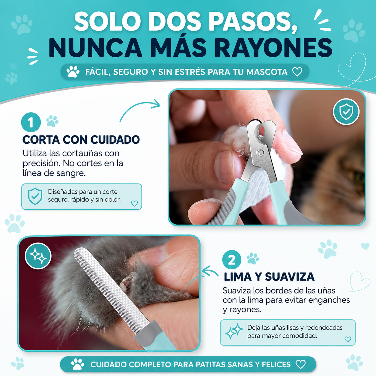Corta Uñas Para Perros Recortadoras Mascotas Herramienta Todos Los Perros